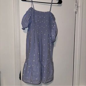 Charming Blue Polka Dot Mini Dress